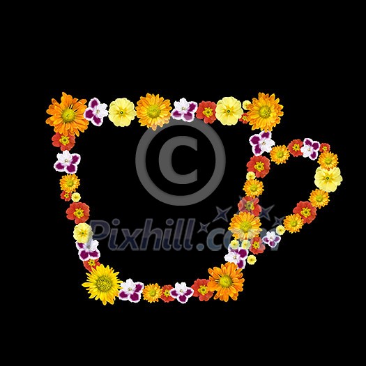 decorative cup symbol from color flowers decorative cup symbol from color flowers
