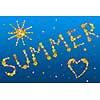 decorative summer letters and symbols from color flowers