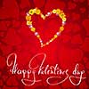 Card for Valentines day with greeting and heart from flowers