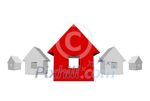 Symbols of house isolated on white Symbols of house isolated on white