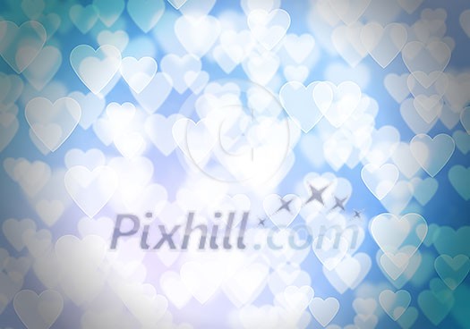 Abstract background image with bokeh lights and hearts Abstract background image with bokeh lights and hearts