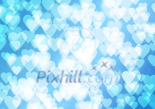 Abstract background image with bokeh lights and hearts Abstract background image with bokeh lights and hearts