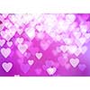 Abstract background image with bokeh lights and hearts