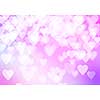 Abstract background image with bokeh lights and hearts