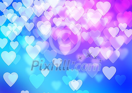 Abstract background image with bokeh lights and hearts Abstract background image with bokeh lights and hearts