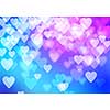 Abstract background image with bokeh lights and hearts