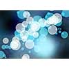 Abstract background blue image with bokeh lights