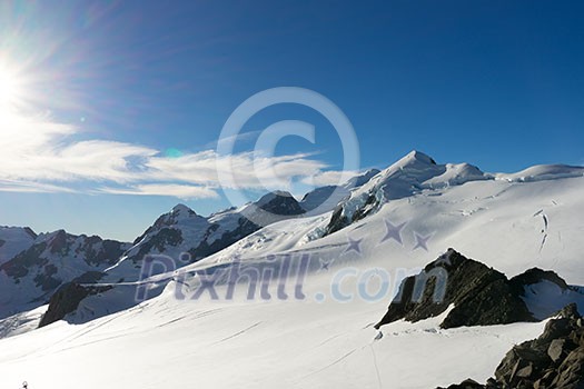 Mountain landscape with snow and clear blue sky Mountain landscape with snow and clear blue sky