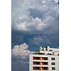 Residential housing in a city - housing project with plenty of sky as ample copy space