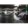 Underground parking/garage (shallow DOF; color toned image)