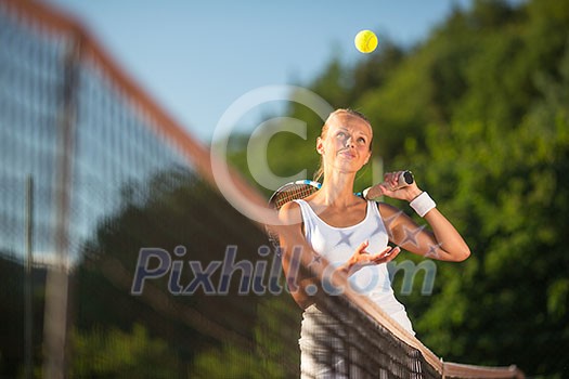 Portrait of a pretty young tennis player Portrait of a pretty young tennis player