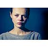 Young woman suffering from severe depression/anxiety/sadness, crying, tears coming from her eyes