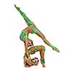 Women Couple of dancers, acrobats. Isolated on white.