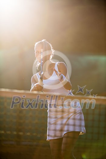 Portrait of a pretty young tennis player Portrait of a pretty young tennis player