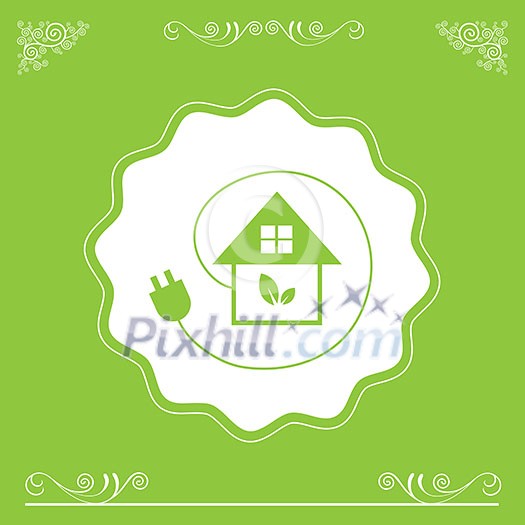 green home power efficiency vector icon green home power efficiency vector icon