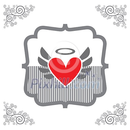 vector heart symbol vintage label vector heart symbol vintage label