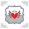 vector heart symbol vintage label 