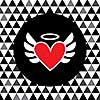 vector heart symbol vintage label 