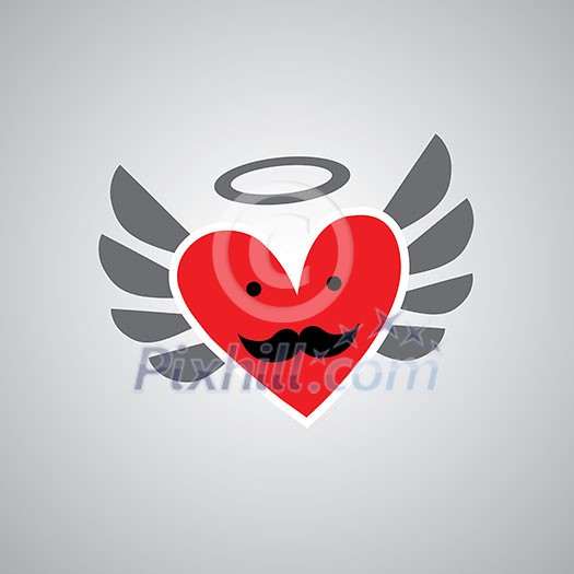 heart with wings vector cartoon heart with wings vector cartoon