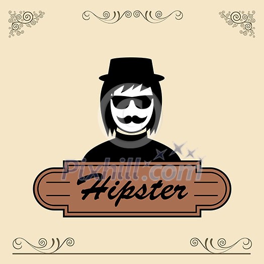 vector character cartoon hipster style vector character cartoon hipster style