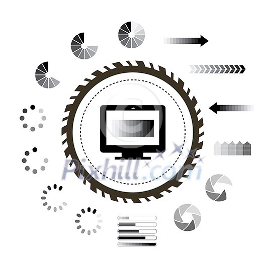 vector loading and technology symbol vector loading and technology symbol