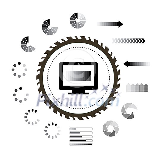 vector loading and technology symbol 