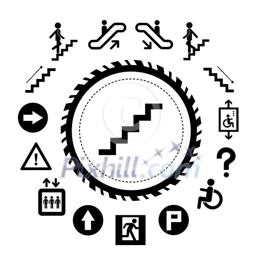 vector basic icon for staircase set vector basic icon for staircase set