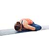 Beautiful sporty fit woman practices yoga asana Baddha konasana - bound angle pose isolated on white
