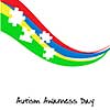 Autism awareness day. Card or poster template. Vector illustration eps 10