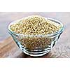 Sesame seeds close up in glass bowl