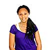 Isolated portrait of beautiful black teenage girl