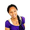 Isolated portrait of beautiful black teenage girl