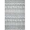Knit fabric background with knitted grey and white geometric pattern