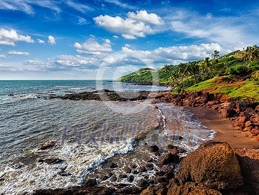 Anjuna Beach famous tourist destination, Goa, India Anjuna Beach famous tourist destination, Goa, India