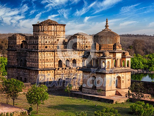 Royal cenotaphs of Orchha in Orchha, Madhya Pradesh, India Royal cenotaphs of Orchha in Orchha, Madhya Pradesh, India