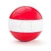 Austria soccer football ball with Austrian flag isolated on white background