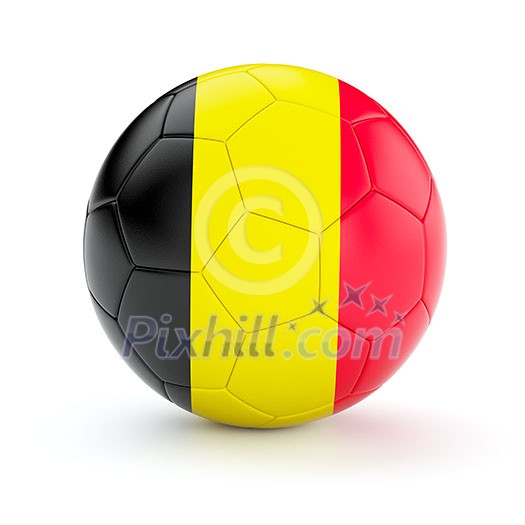 Belgium soccer football ball with Belgian flag isolated on white background Belgium soccer football ball with Belgian flag isolated on white background