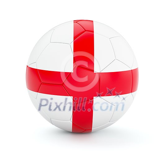 England soccer football ball with English flag isolated on white background England soccer football ball with English flag isolated on white background