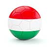 Hungary soccer football ball with Hungarian flag isolated on white background