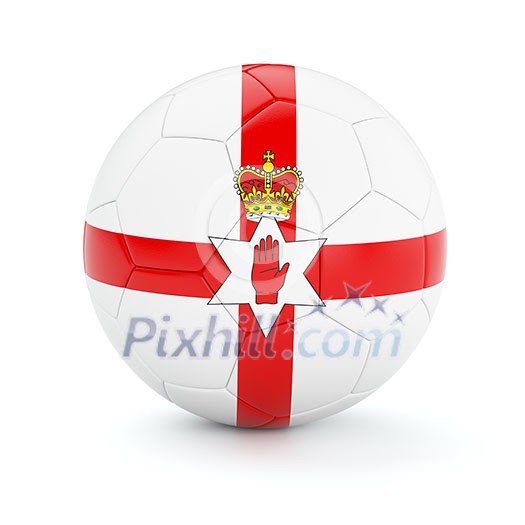 Northern Ireland soccer football ball with flag isolated on white background Northern Ireland soccer football ball with flag isolated on white background