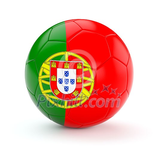 Portugal soccer football ball with Portuguese flag isolated on white background Portugal soccer football ball with Portuguese flag isolated on white background