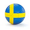 Sweden soccer football ball with Swedish flag isolated on white background