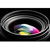 Professional modern DSLR camera llense ow key image - Modern DSLR camera lense with a very wide aperture