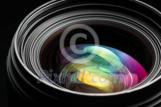 Professional modern DSLR camera llense ow key image - Modern DSLR camera lense with a very wide aperture Professional modern DSLR camera llense ow key image - Modern DSLR camera lense with a very wide aperture
