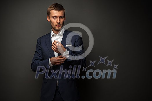 handsome businessman on black handsome businessman on black