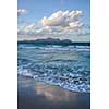 Sunset on beach of Can Picafort, Mallorca, Balearic Islands, Spain