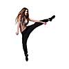 attractive jumping woman
