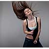 attractive young woman dancing