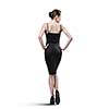 portrait of sexy woman in black dress isolated on white