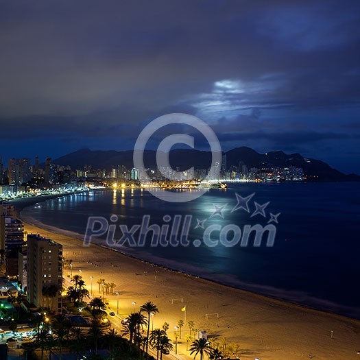 View of Benidorm at night, Costa Blanca, Spain View of Benidorm at night, Costa Blanca, Spain
